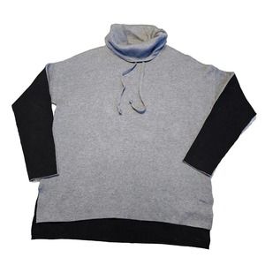 RACHEL ZOE Sweater Size Medium Cowl Neck Pullover Knit Gray Front Black Back